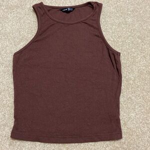 Shein brown ribbed tank top